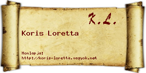 Koris Loretta névjegykártya